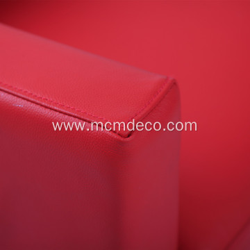 Red Genuine Leather Sofa Chair